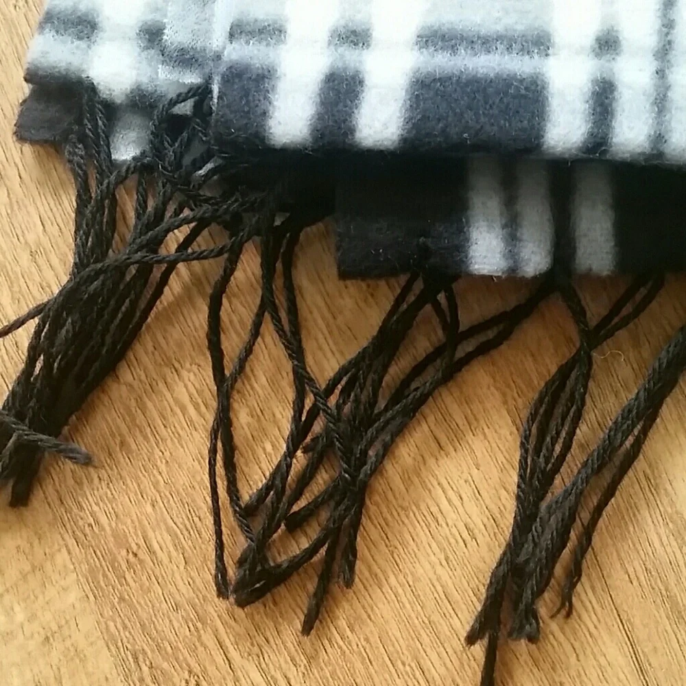 NWT Black & White‎ Stripe Plaid Men's Scarf